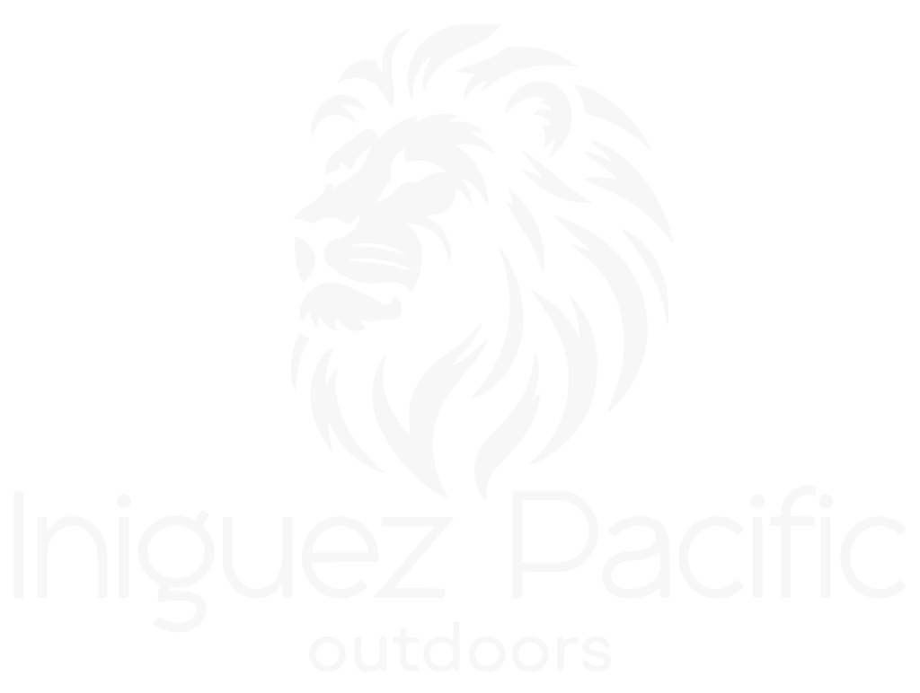 Lion logo representing strength and nature for Iniguez Pacific Outdoors.